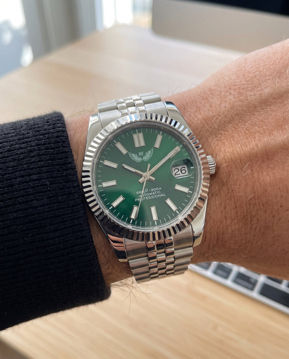Emerald Green Dial on the wrist
