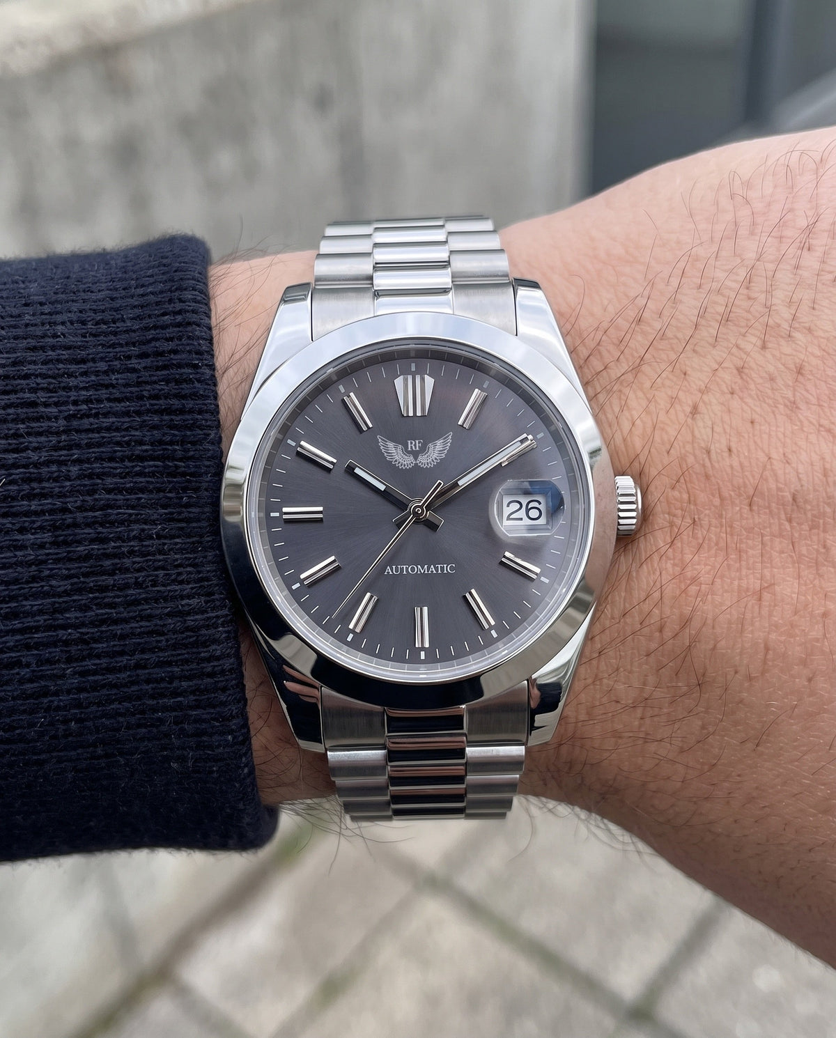 Grey Dial on the wrist
