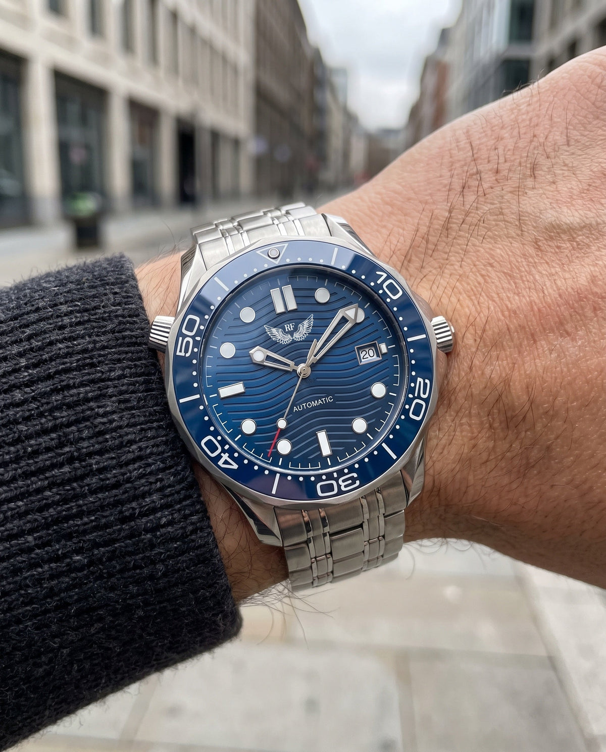 Sea Waves Dial on the wrist