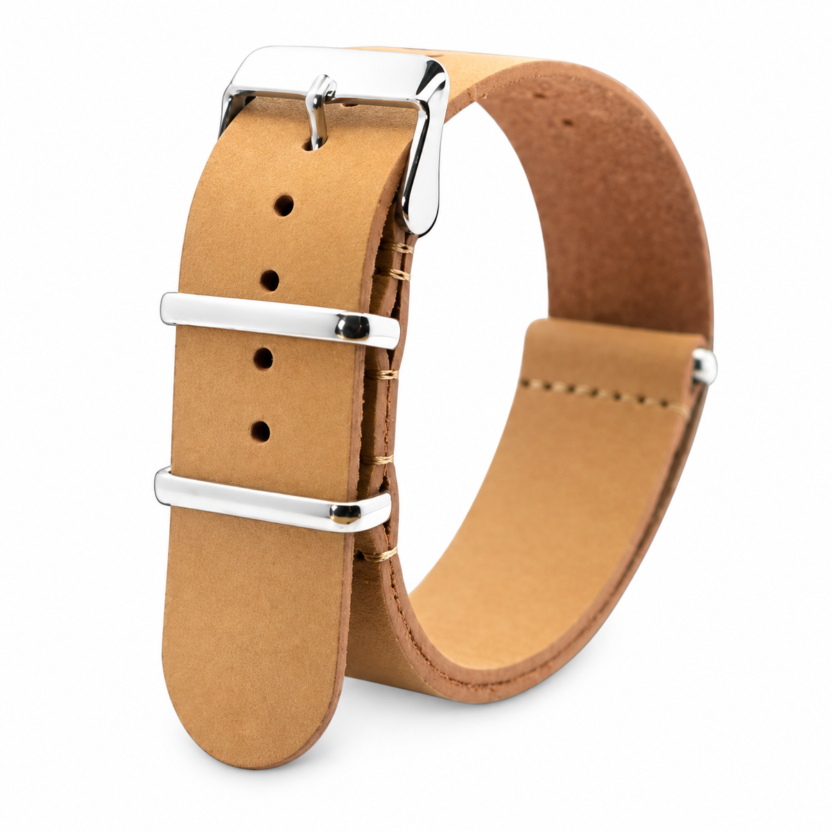 Suede Leather NATO Strap — Golden Brown