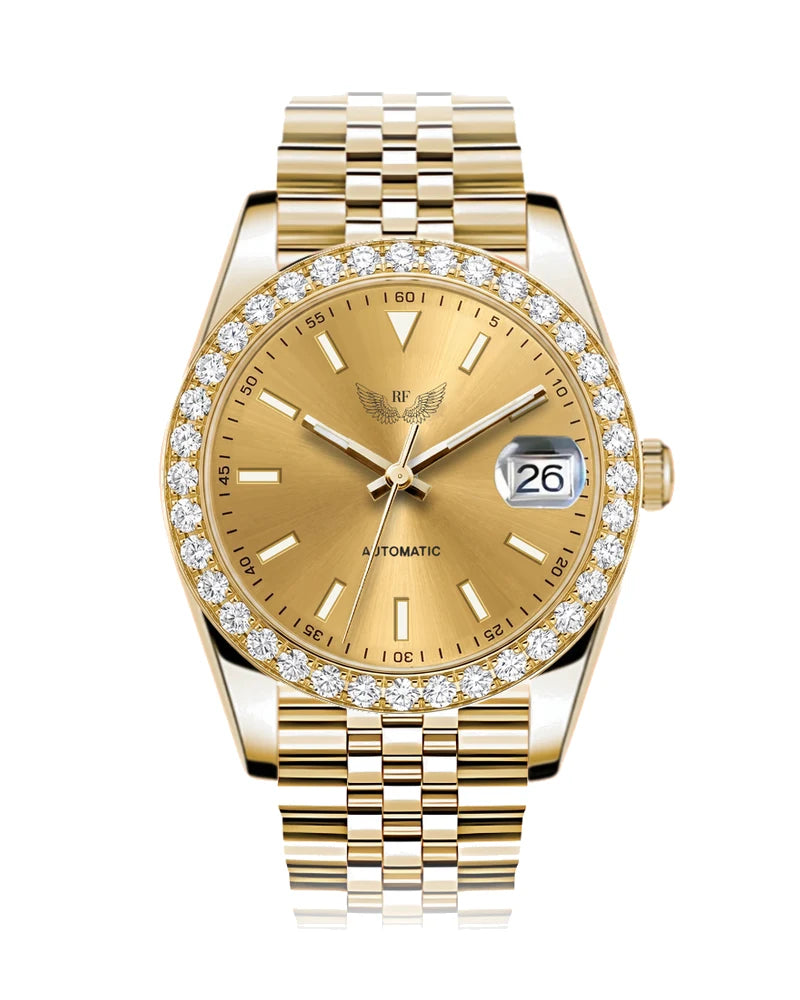 RF Lady Date, champagne dial, yellow gold