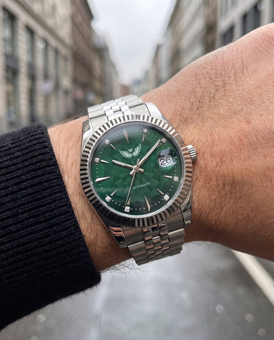 Emerald Green Dial on the wrist