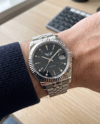 Obsidian Black Dial on the wrist