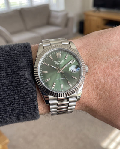 Olive Green Dial on the wrist