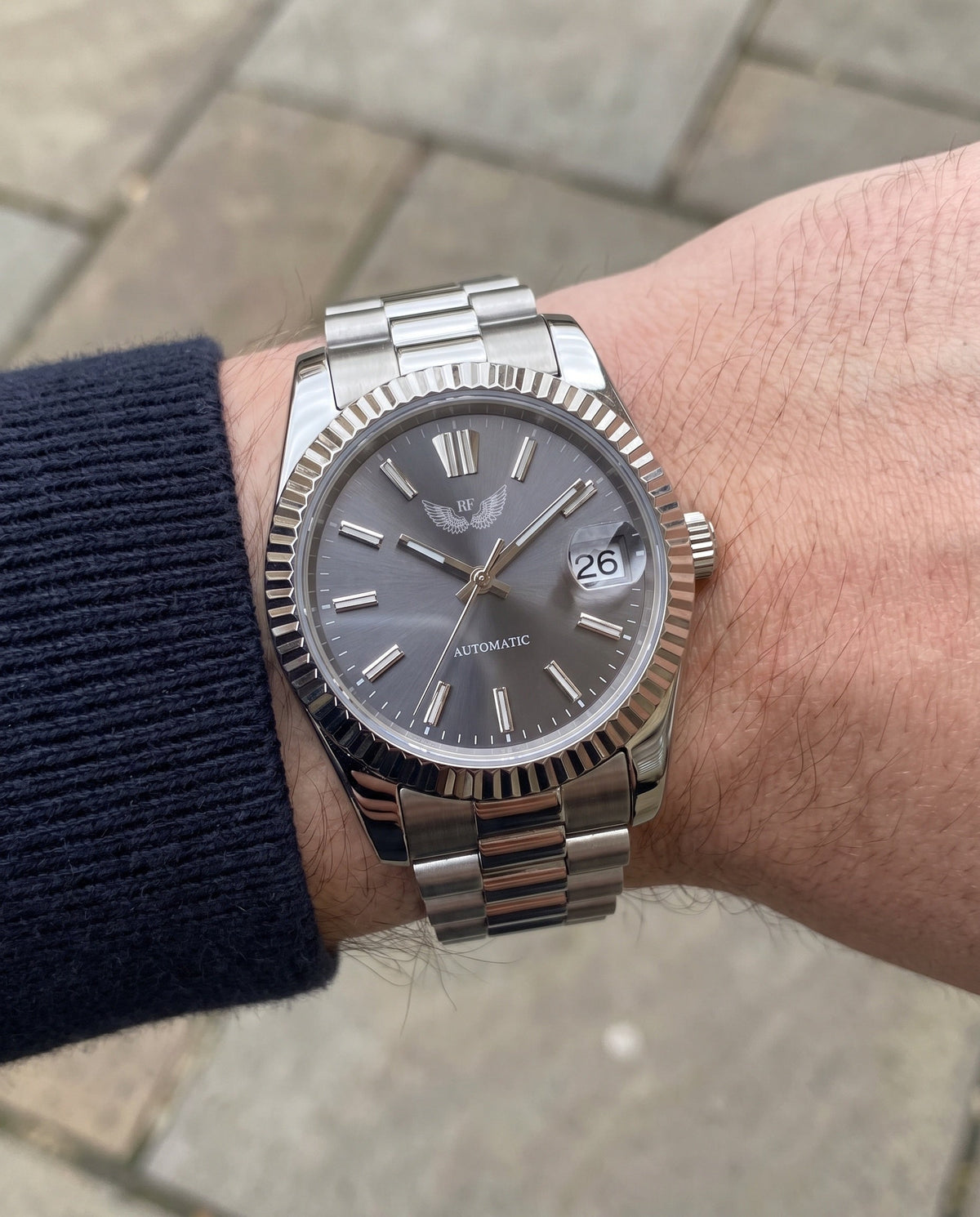 Grey Dial on the wrist