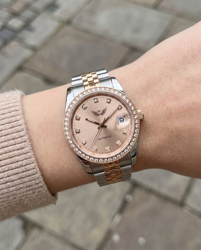 Rose Diamond Dial on the wrist