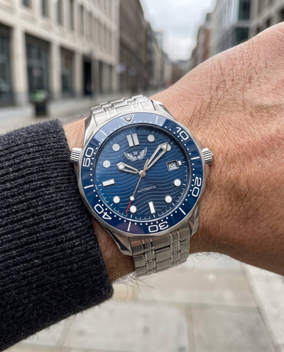 Sea Waves Dial on the wrist