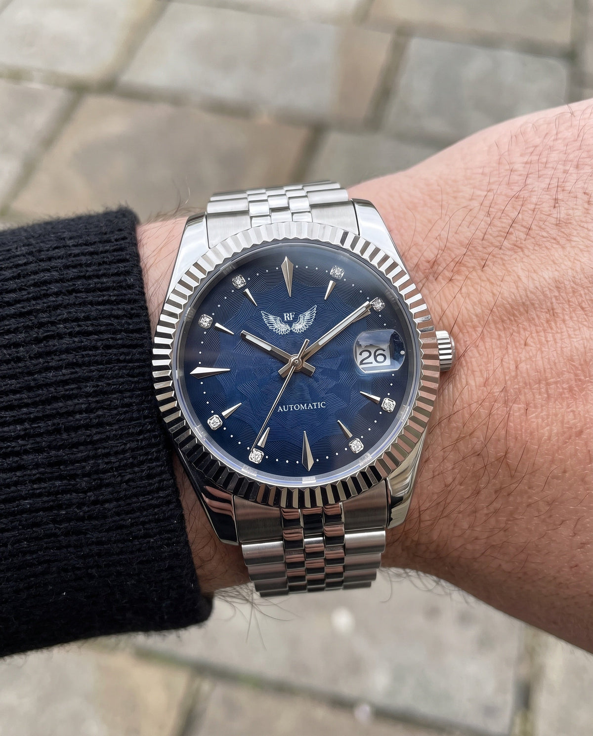 Sapphire Blue Dial on the wrist