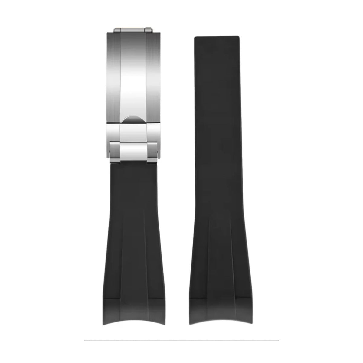 Rubber strap with steel clasp