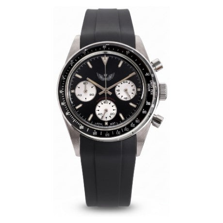 Zebra Chrono - Black + Rubber Strap